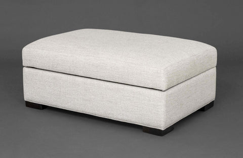 Contemporary Gray Upholstered Storage Ottoman
