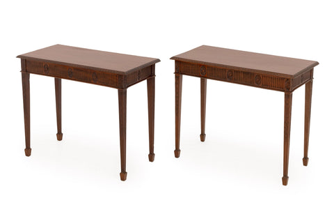 George III Style Mahogany Side Tables, Pair