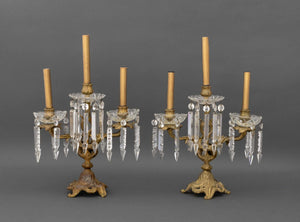 Pair of Victorian Style Three-Branch Girandole Table Lamps