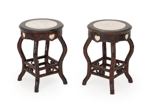 Victorian Chinoiserie Style Mahogany Pedestal Tables, 2