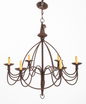 American Wrought Iron Six-Light Chandelier (9894587334963)