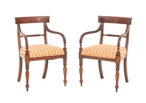 Pair of Regency Style Mahogany Armchairs