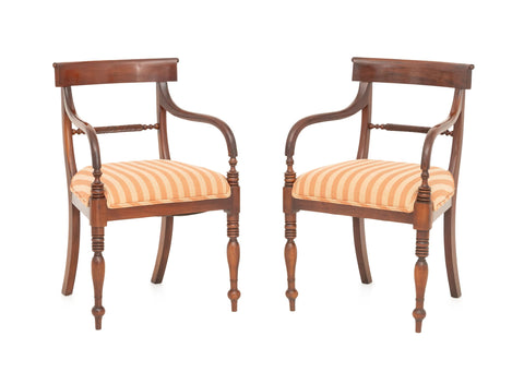 Pair of Regency Style Mahogany Armchairs