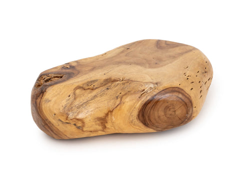 Modern Live Edge Teak Burl Wood Coffee Table