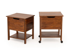 Modern Teak Lift-Top Liquor Chests, Pair