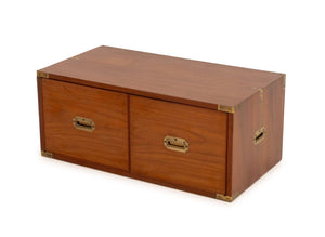 Modern Teak Two-Door Campaign Style Chest