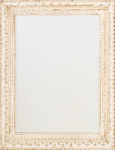 Rustic White Painted Wood Framed Mirror