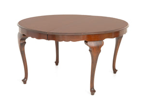 Queen Anne Style Vintage Mahogany Circular Dining Table