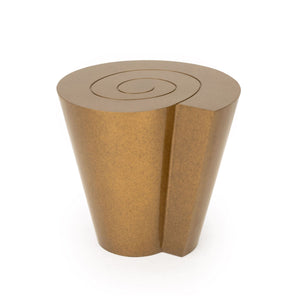 Modern Bronzed Steel Conical Spiral Side Table
