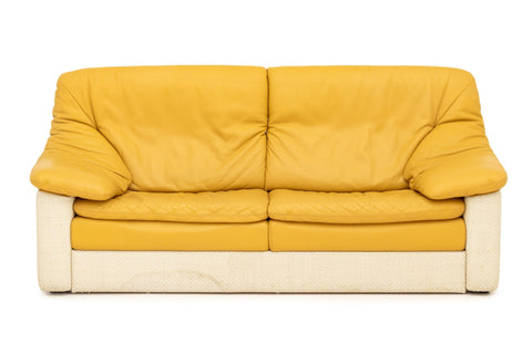 Italian Gyform Two-Tone Leather Upholstered Sofa