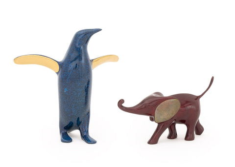 Loet Vanderveen Patinated and Gilt Bronze Animal Sculptures, 2