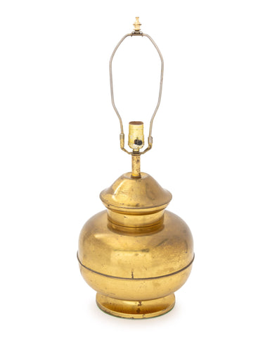 Mid-Century Modern Brass Ginger Jar Lamp