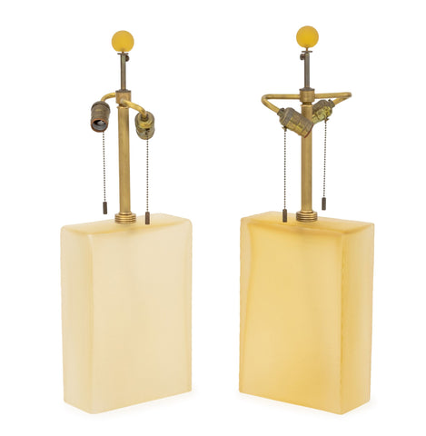 Pair of John Hutton for Donghia Increspato Murano Glass Lamps