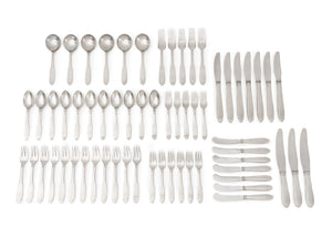 Georg Jensen "Mitra" Stainless Steel Flatware Partial Service, 62 Pieces
