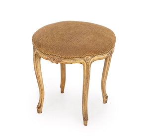 Louis XV Style Snakeskin Print Upholstered Ottoman