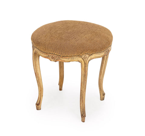 Louis XV Style Snakeskin Print Upholstered Ottoman
