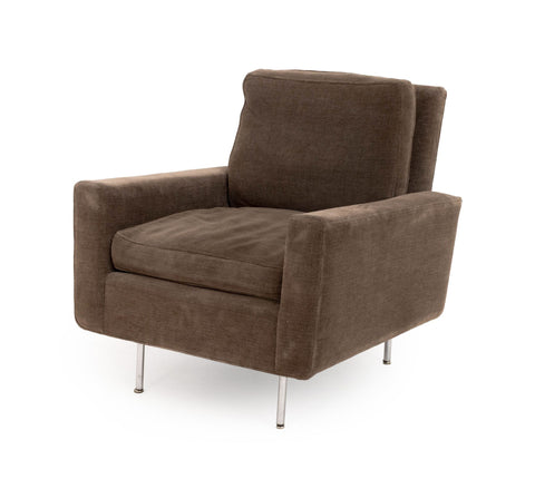 Mid-Century Modern Chenille Upholstered Easy Chair