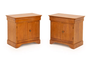 Pair of Louis Philippe Style Maple Wood Bedside Cabinets