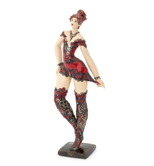 Josepha Standing Woman in a Red Dress Resin Sculpture