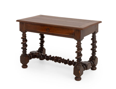Louis XIII Rectangular Walnut Table with Single Drawer