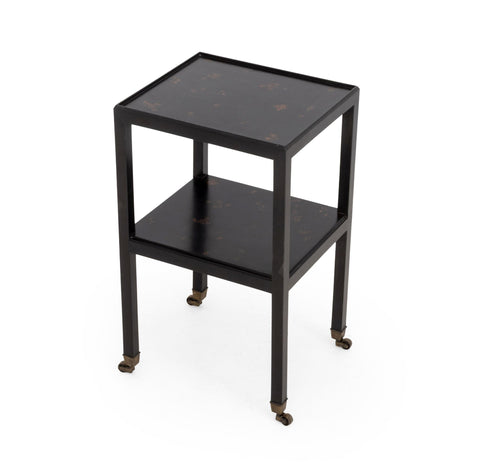 Chinoiserie Style Gilt and Black Lacquered End Table