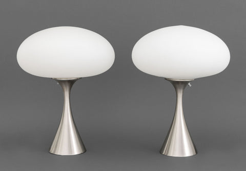 Pair of Laurel Mid-Century Modern Mushroom Table Lamps