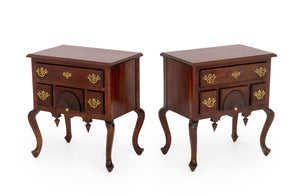 Pair of Queen Anne Style Mahogany Lowboys