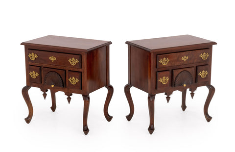 Pair of Queen Anne Style Mahogany Lowboys