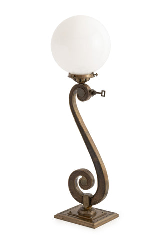 Art Deco Bronze Scroll Form Lamp