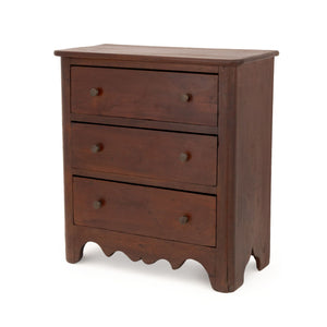 Georgian Dark Stained Oak Diminutive Chest of Three Drawers