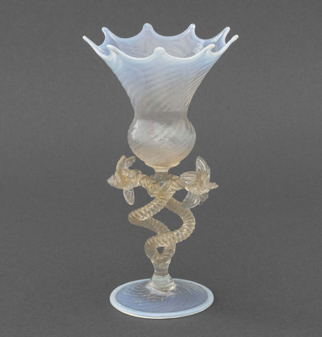 Salviati Attributed Opaline Glass Vase, circa 1950