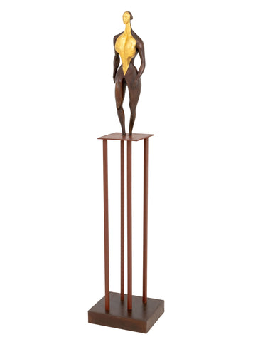 Doris Porter Caesar Attributed Gilt and Patinated Bronze Sculpture