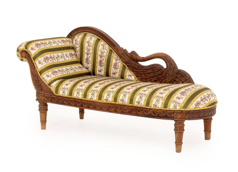 Empire Style Salesman Sample Walnut Chaise Longue
