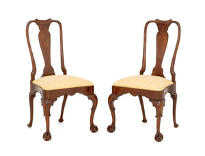 Pair of Kindel George II Style Mahogany Side Chairs