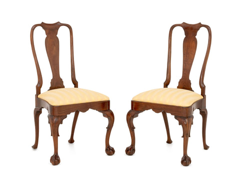Pair of Kindel George II Style Mahogany Side Chairs