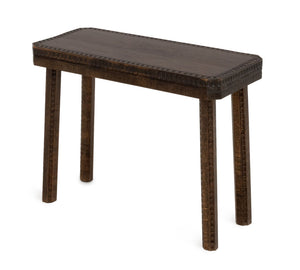 Arts and Crafts Style Hand-Carved Oak Console Table