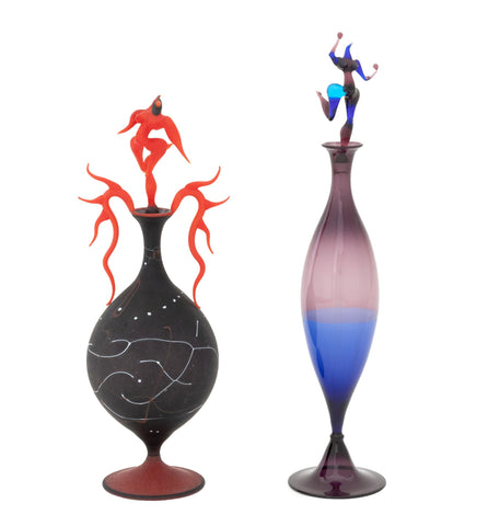 Collection of Two Murano Glass Figural Motif Perfume Bottles