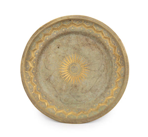 Indian Sunburst Motif Brass Circular Tray