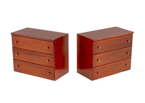 Pair of Modern Cherry-Stained Wood Chests of Drawers