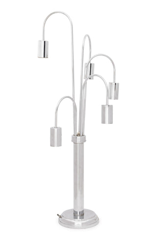 Gaetano Sciolari Style Chrome 5-Branch Table Lamp
