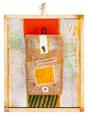 Uri Shulevitz Wood and Paint Collage Sculpture (9808333799731)