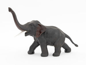 Elephant Patinated Bronze Sculpture