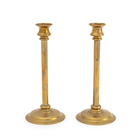 Pair of Arts and Crafts Brass Candlesticks