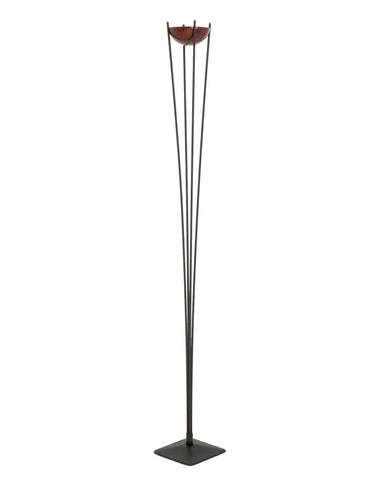 Koch and Lowy Black Patinated Steel Halogen Floor Lamp