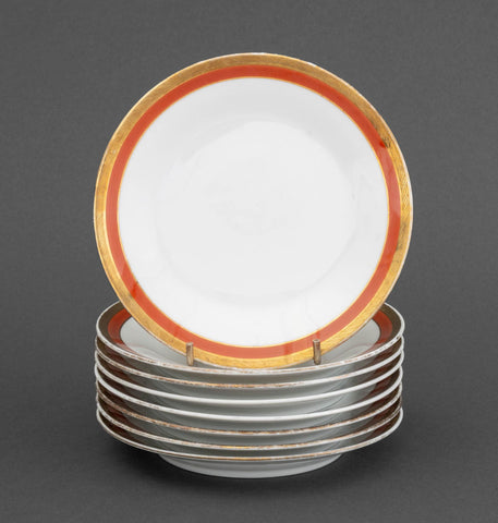 Set of Eight Richard Ginori Porcelain Bread and Butter Plates