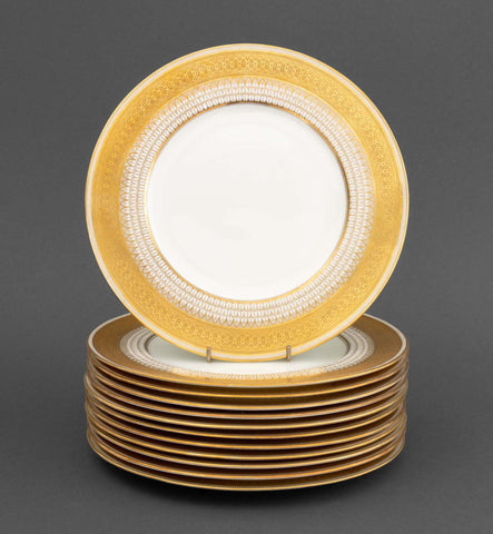 Set of 12 Cauldon Co. for Tiffany & Co. Porcelain Dinner Plates
