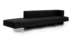 Vladimir Kagan "Omnibus" Black Suede Upholstered Sofa