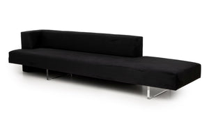 Vladimir Kagan "Omnibus" Black Suede Upholstered Sofa