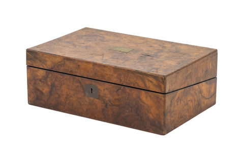 Victorian Burl Walnut Writing Box