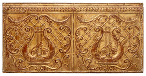 Musical Motif Gilt Metal Architectural Element Panel
